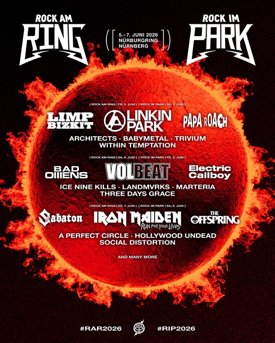 Rock am Ring 2026 mit Iron Maiden, Volbeat, Linkin Park und mehr!